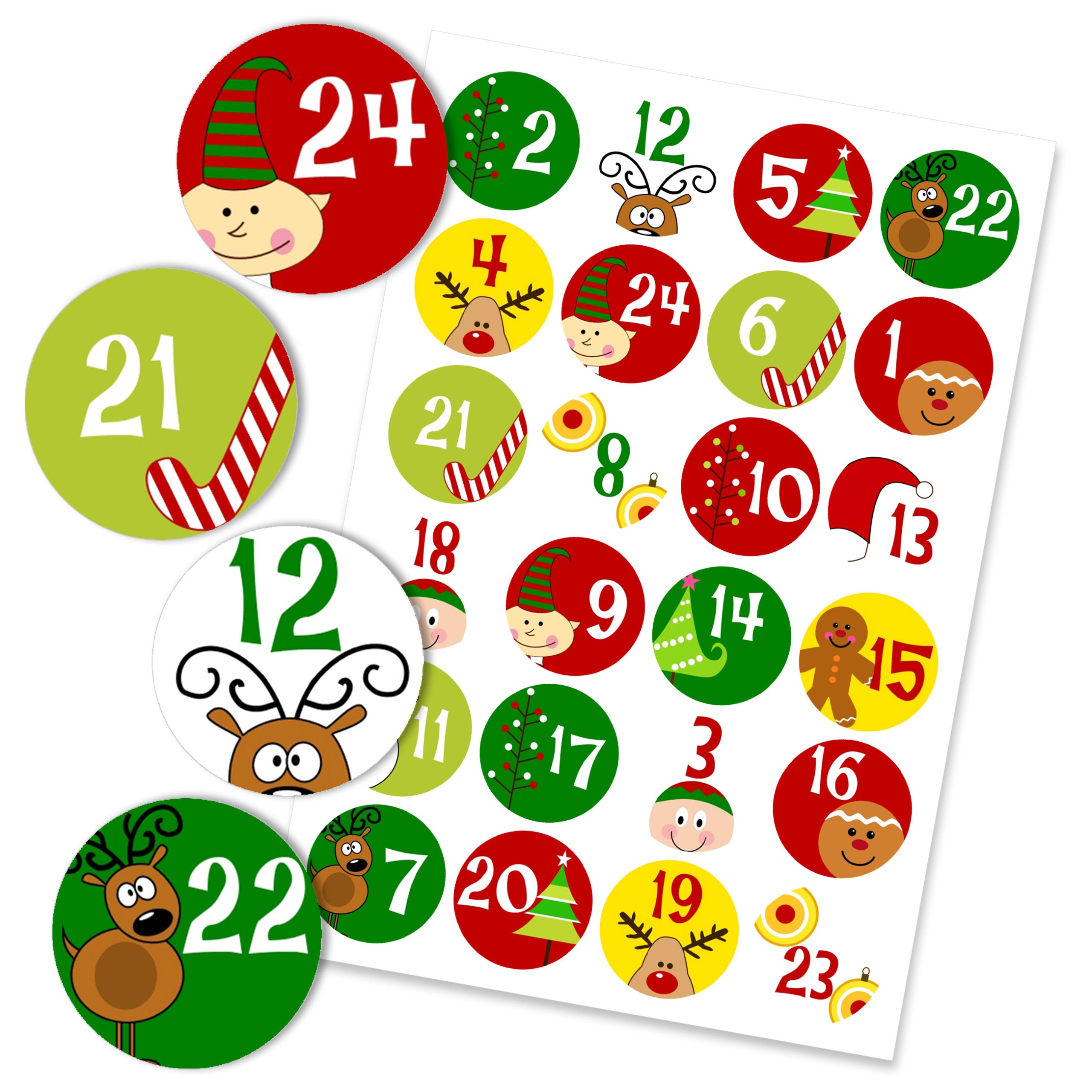 003-001-001_1 Adventskalender Zahlenaufkleber 01 – Bild 1