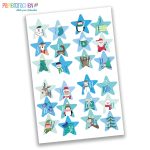 Adventskalender Zahlenaufkleber 39 - Stern blau