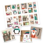 24 Adventskalender Zahlenaufkleber – Design Nr 49