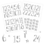 24 Adventskalender Zahlenaufkleber – silber Nr69