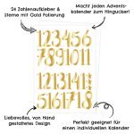 24 Adventskalender Zahlenaufkleber – gold Nr70 – Bild 2