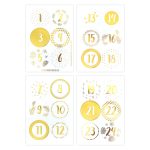 24 Adventskalender Zahlenaufkleber - gold Nr189 – Bild 2