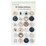 24 Adventskalender-Zahlen auf Buttons 35mm – Rosa-blau