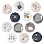 24 Adventskalender-Zahlen auf Buttons 35mm – Rosa-blau – Bild 2