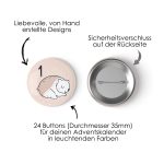 24 Adventskalender-Zahlen auf Buttons 35mm – Rosa-blau – Bild 3