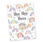 Postkarte mit Button – Regenbogen