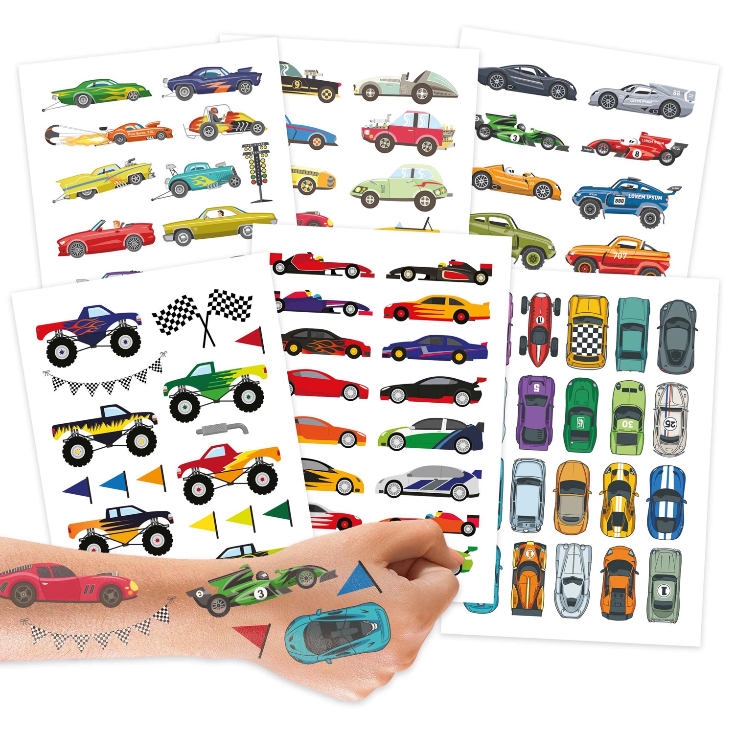 005-001-025-1 Kindertattoos – Autos – Bild 1