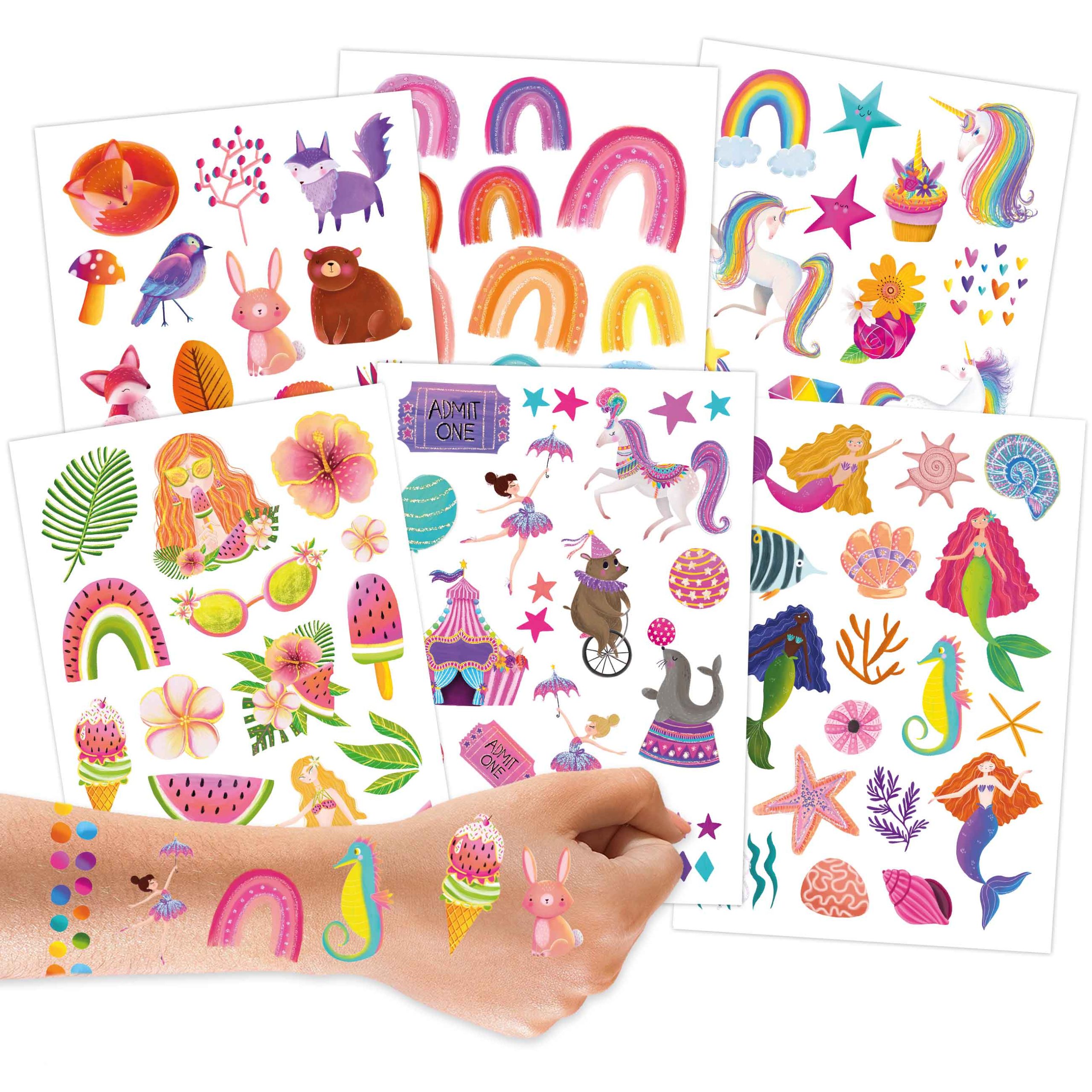 005-002-003-1 Metallic Tattoos - Einhorn & Regenbogen – Bild 1