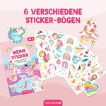 Stickerblock Einhorn, Prinzessin & Meerjungfrau – Bild 3