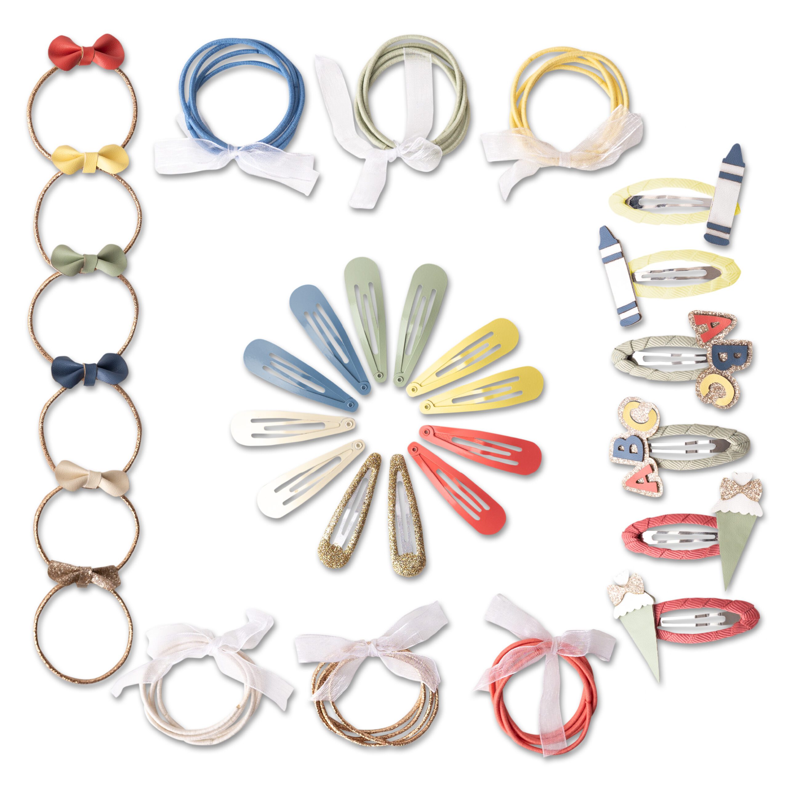 011-001-013_1 Haar-Accessoires Set Schule Pastell - Set 13 – Bild 1