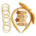 Musselin Haar-Accessoires Set – Senfgelb