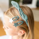 Musselin Haar-Accessoires Set – Petrol – Bild 3