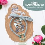 Musselin Haar-Accessoires Set – Salbei – Bild 2