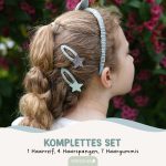 Musselin Haar-Accessoires Set – Salbei – Bild 3