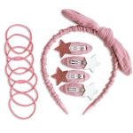 Musselin Haar-Accessoires Set – Altrosa