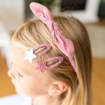 Musselin Haar-Accessoires Set – Altrosa – Bild 3