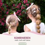 Musselin Haar-Accessoires Set – Rosa – Bild 4