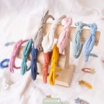 Musselin Haar-Accessoires Set – Rosa – Bild 7