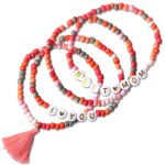 4 Perlenarmbänder – I LOVE YOU und BEST MOM