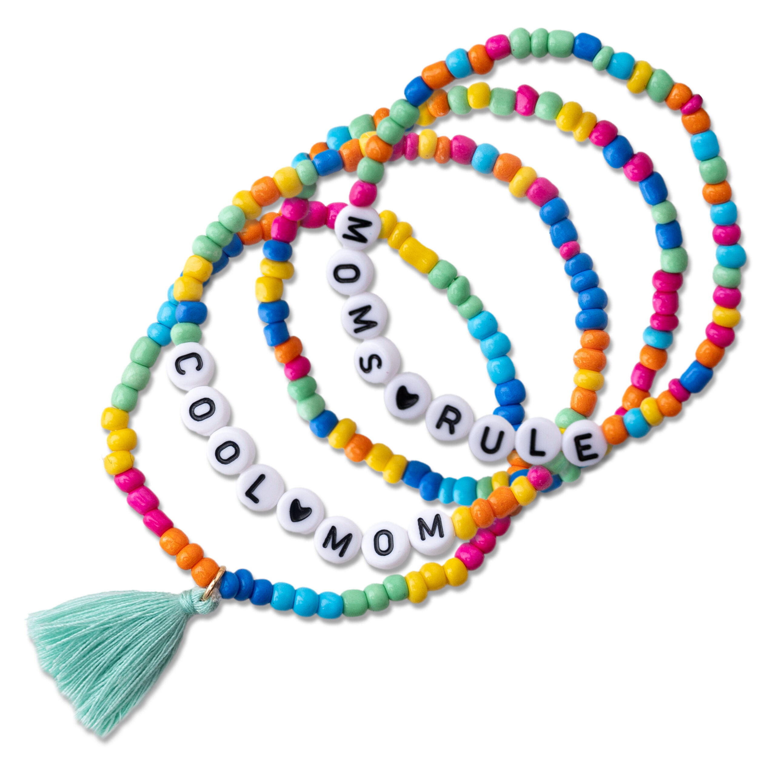 014-001-010_001 4 Perlenarmbänder – COOL MUM und MOMS RULE – Bild 1