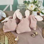 3 Hasenbeutel Musselin Beige Set 02 – Bild 5