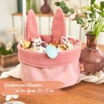 Osternest mit Hasenohren Musselin Rosa Set 01 – Bild 2
