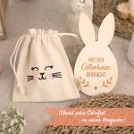 2 Ostersäckchen Canvas mit Holzcutouts Set 01 – Bild 4