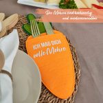 4 Bestecktaschen Filz - Möhren – Bild 3