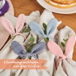 4 Serviettenringe Musselin Pastell Hasenohren Set 01 – Bild 2
