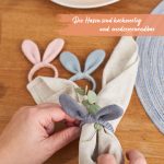4 Serviettenringe Musselin Pastell Hasenohren Set 01 – Bild 4