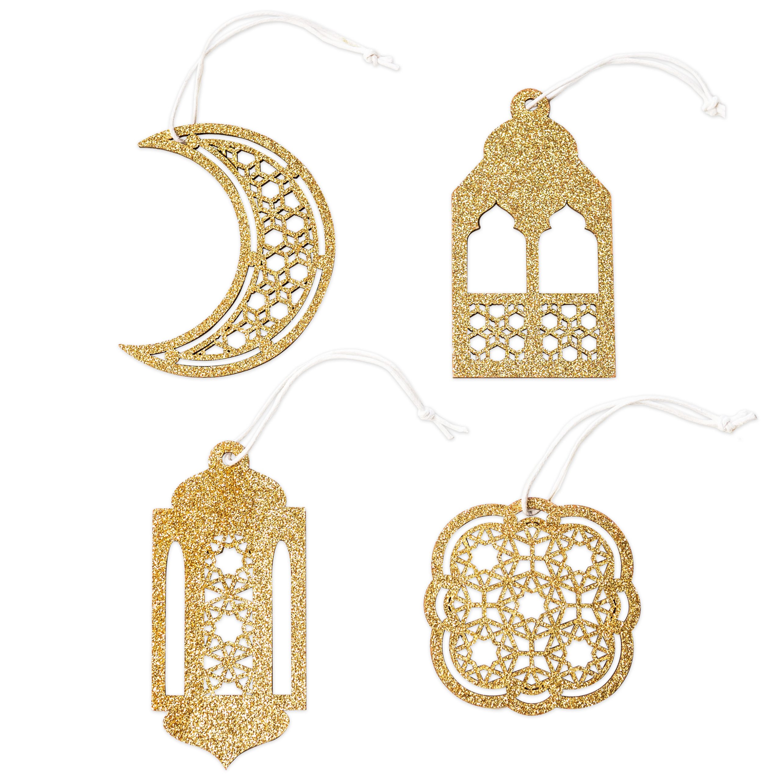 070-005-007-1 12 Ramadan Holzanhänger gold – Bild 1