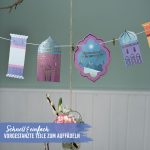 Girlande Ramadan – Farbenfrohe Motive mit Goldfolierung – Bild 3