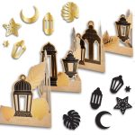 Ramadan Tischgirlande & Konfetti – Laternen schwarz gold