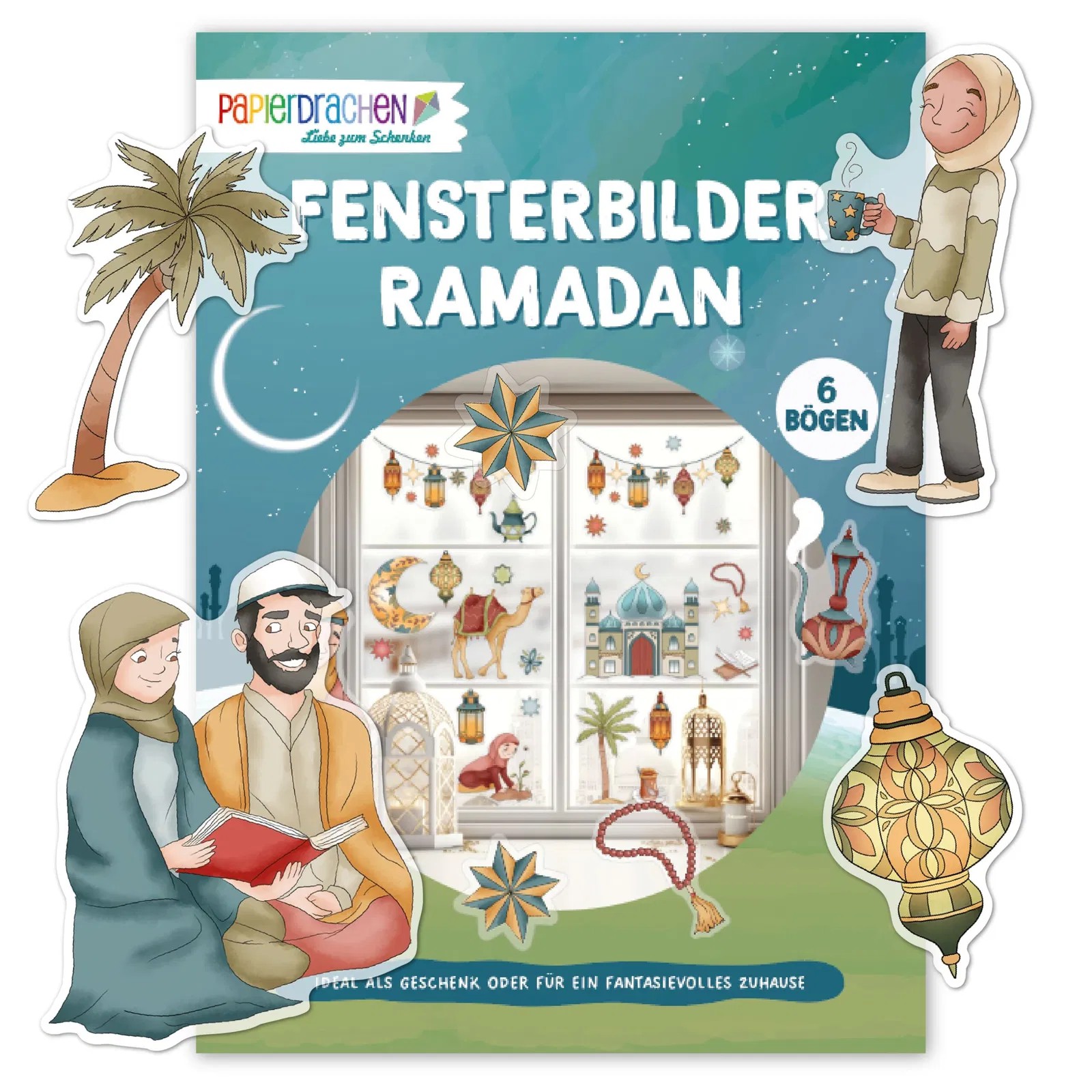070-023-001_1 Ramadan Fensteraufkleber – Bild 1