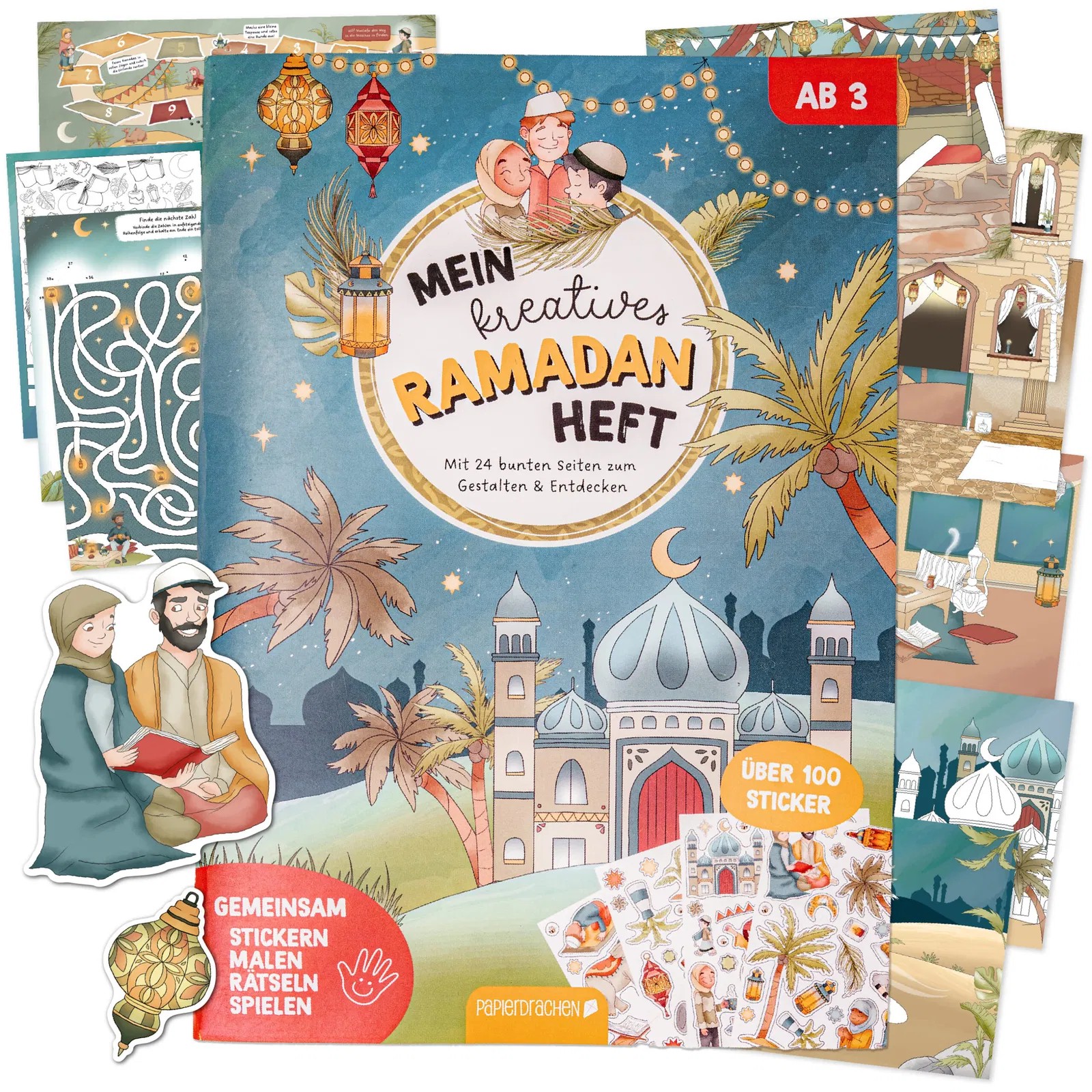 070-110-001_1 Mein kreatives Ramadan Heft – Malen, Rätseln, Stickern – Bild 1