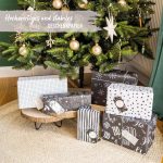 Weihnachtsgeschenkpapier - Schwarz weiß - Set 9 – Bild 6