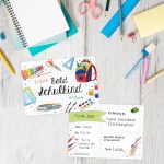 Einschulung Einladungskarten Set 6 Wasserfarben – Bild 3