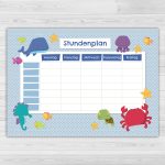 Stundenplan Block DIN A4 – Meerestiere – Bild 2