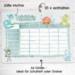 Stundenplan Block DIN A4 – Ritter und Drachen – Bild 2