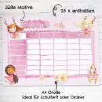 Stundenplan Block DIN A4 – Prinzessin – Bild 2