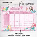 Stundenplan Block DIN A4 – Meerjungfrau – Bild 2