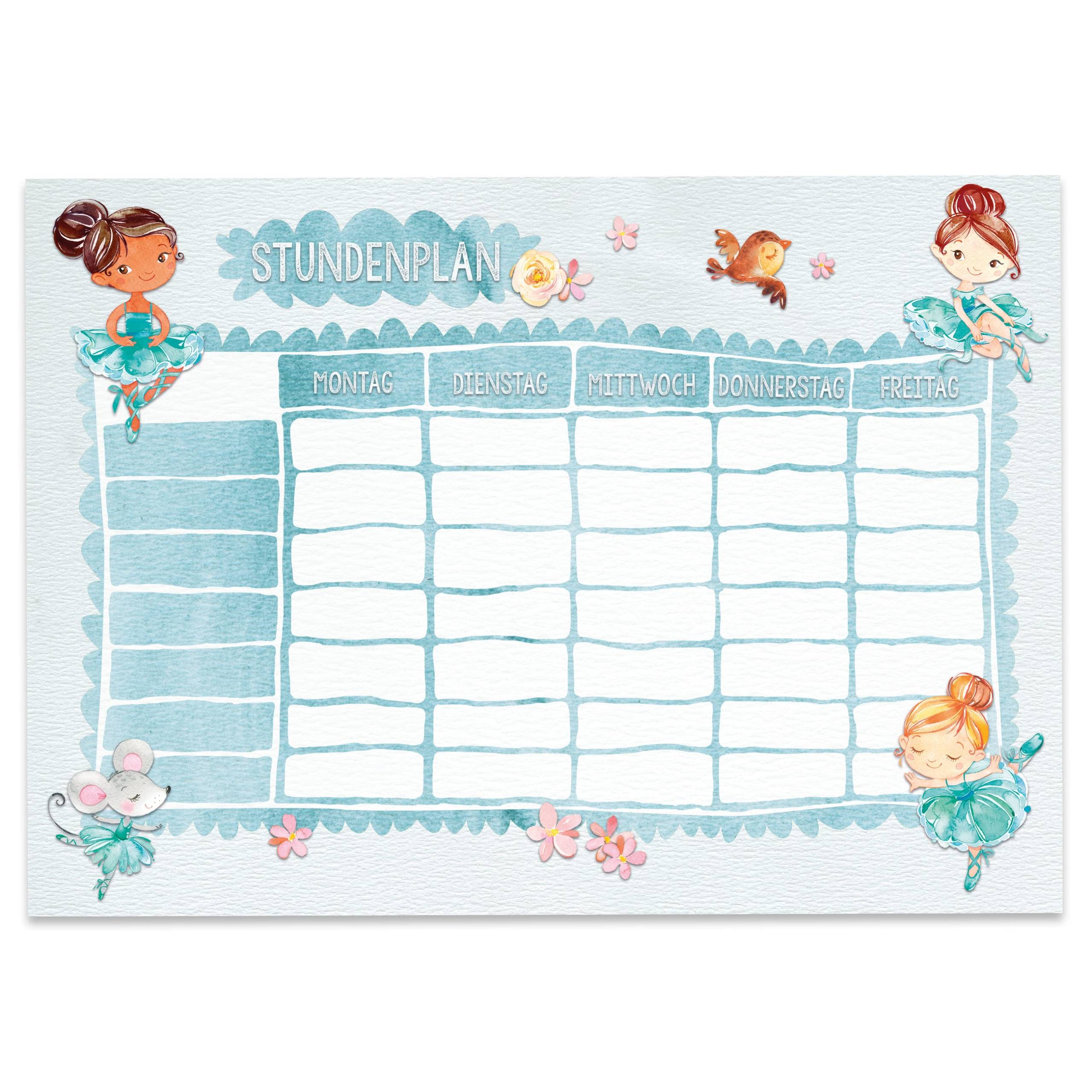 230-001-018_1 Stundenplan Block DIN A4 – Ballerina – Bild 1
