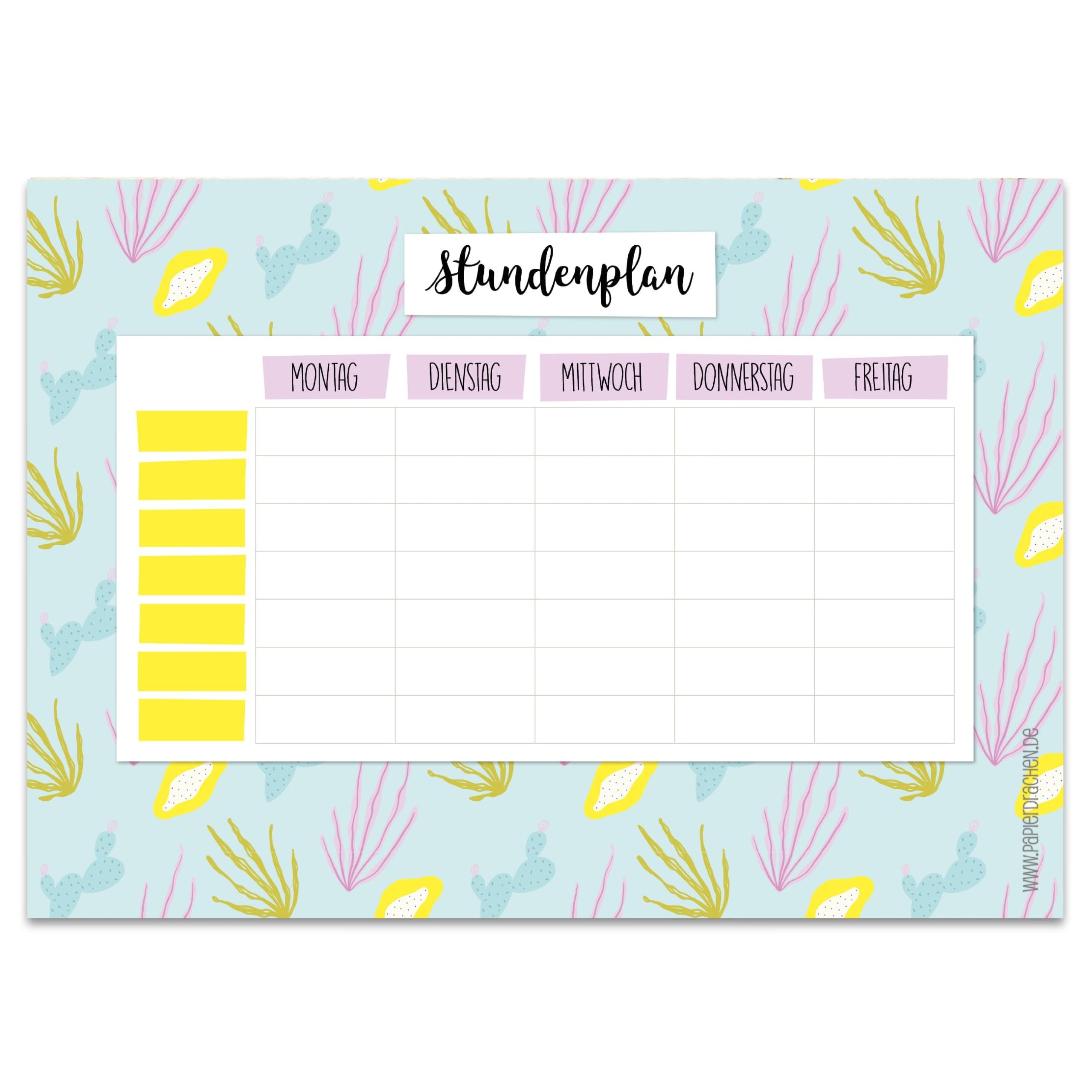 230-001-020_1 Stundenplan Block DIN A4 – Tropisch – Bild 1