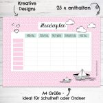 Stundenplan Block DIN A4 – Pastell – Bild 2