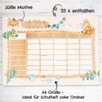 Stundenplan Block DIN A4 – Fuchs – Bild 2
