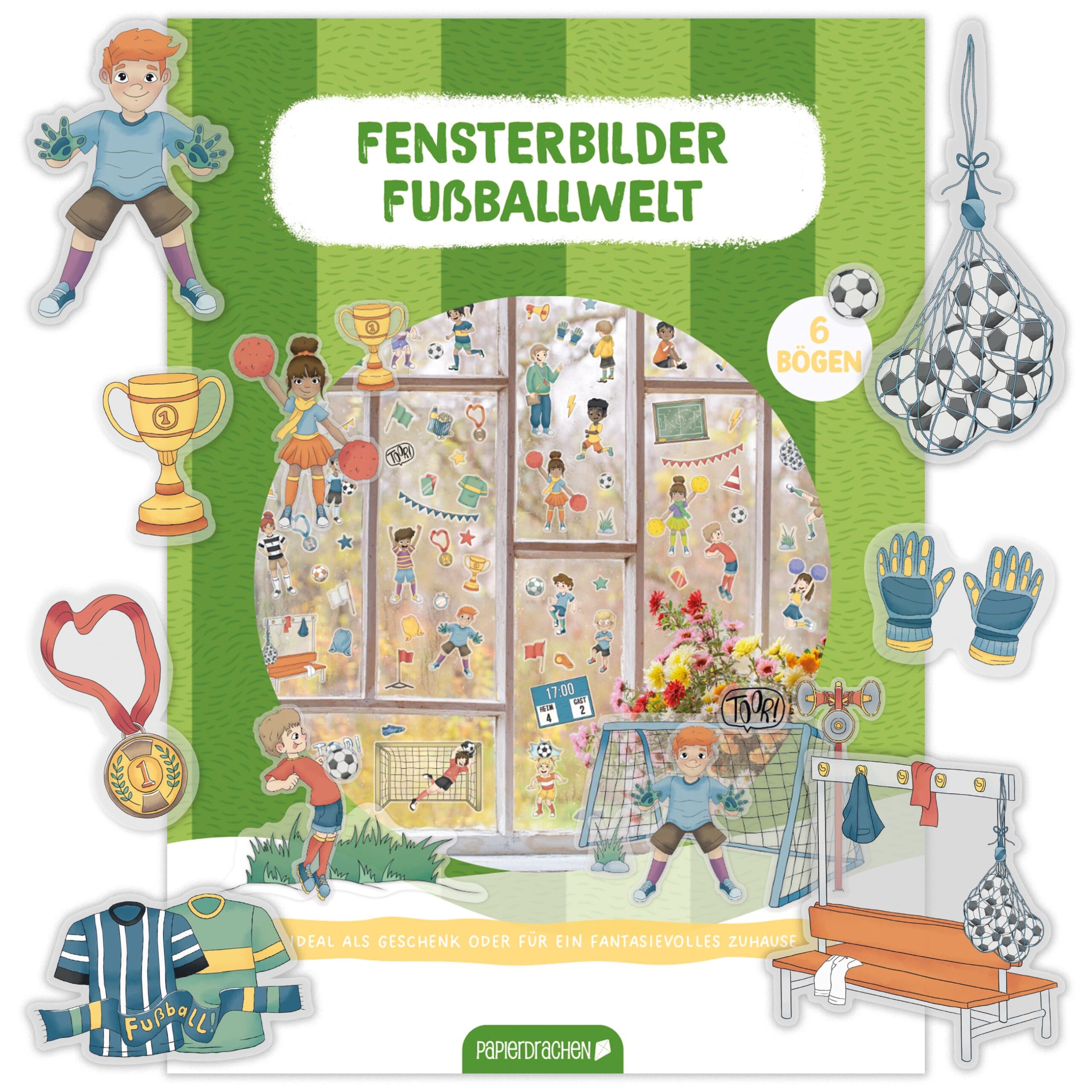 261-008-002_1 Fensteraufkleber Fussball – Bild 1