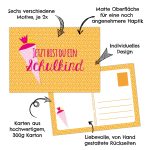 12 Glückwunschkarten zur Einschulung – Bunt mit Punkten – Bild 4