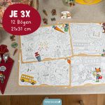 Ausmal Platzsets Schule Superhelden Tiere - Set 02 – Bild 2