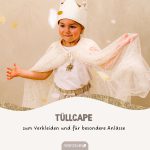 Tüll Cape mit Glitzer – beige – Bild 2