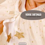 Tüll Cape mit Glitzer – beige – Bild 3